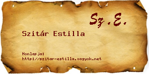 Szitár Estilla névjegykártya